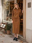 private label drawstring long skirt
